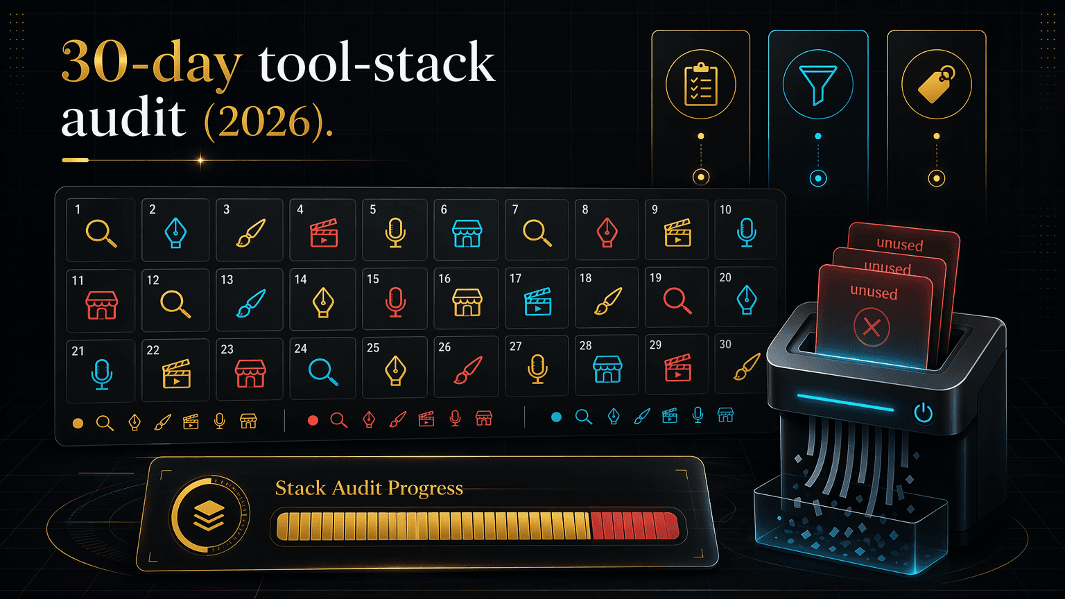 30-day tool stack audit: the template that cuts your bill